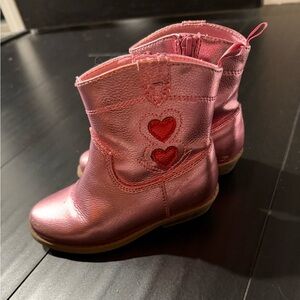 The cutest little girl toddle Pink Heart Kids cowgirl Boots